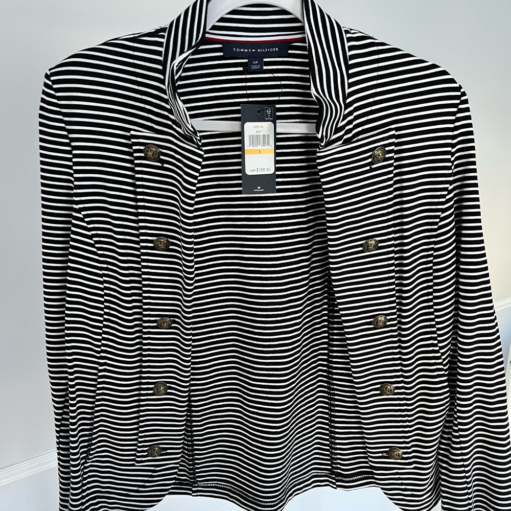 Tommy Hilfiger womens striped blazer jacket
